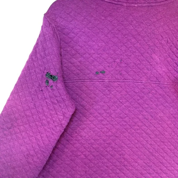 Patagonia Quilted Organic Cotton Purple Pullover Sweatshirt Women Size L - Picture 7 of 11